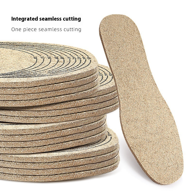 Felt insole placed inside a shoe