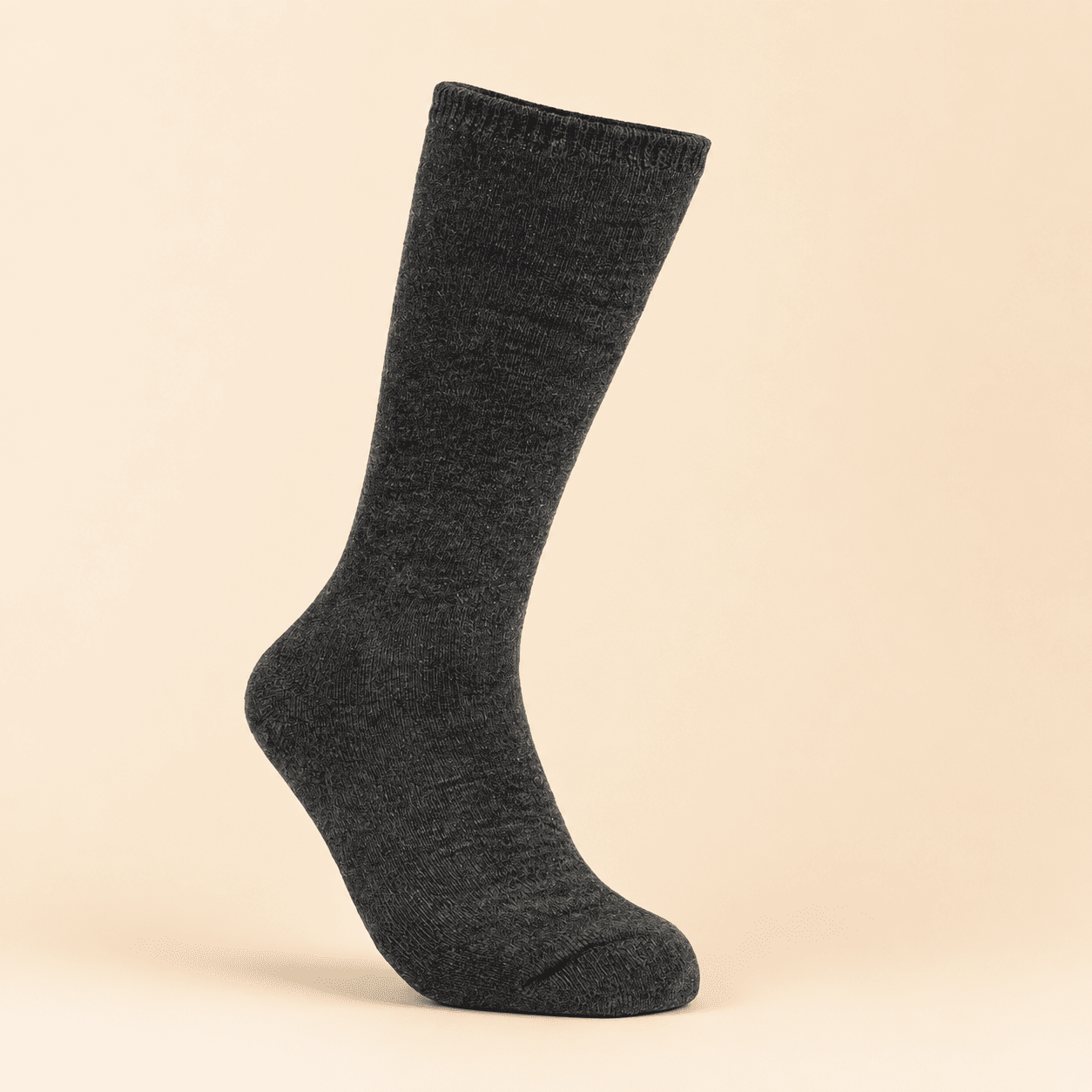 Alpaca Trail Ankle Socks in black, packshot on cream background