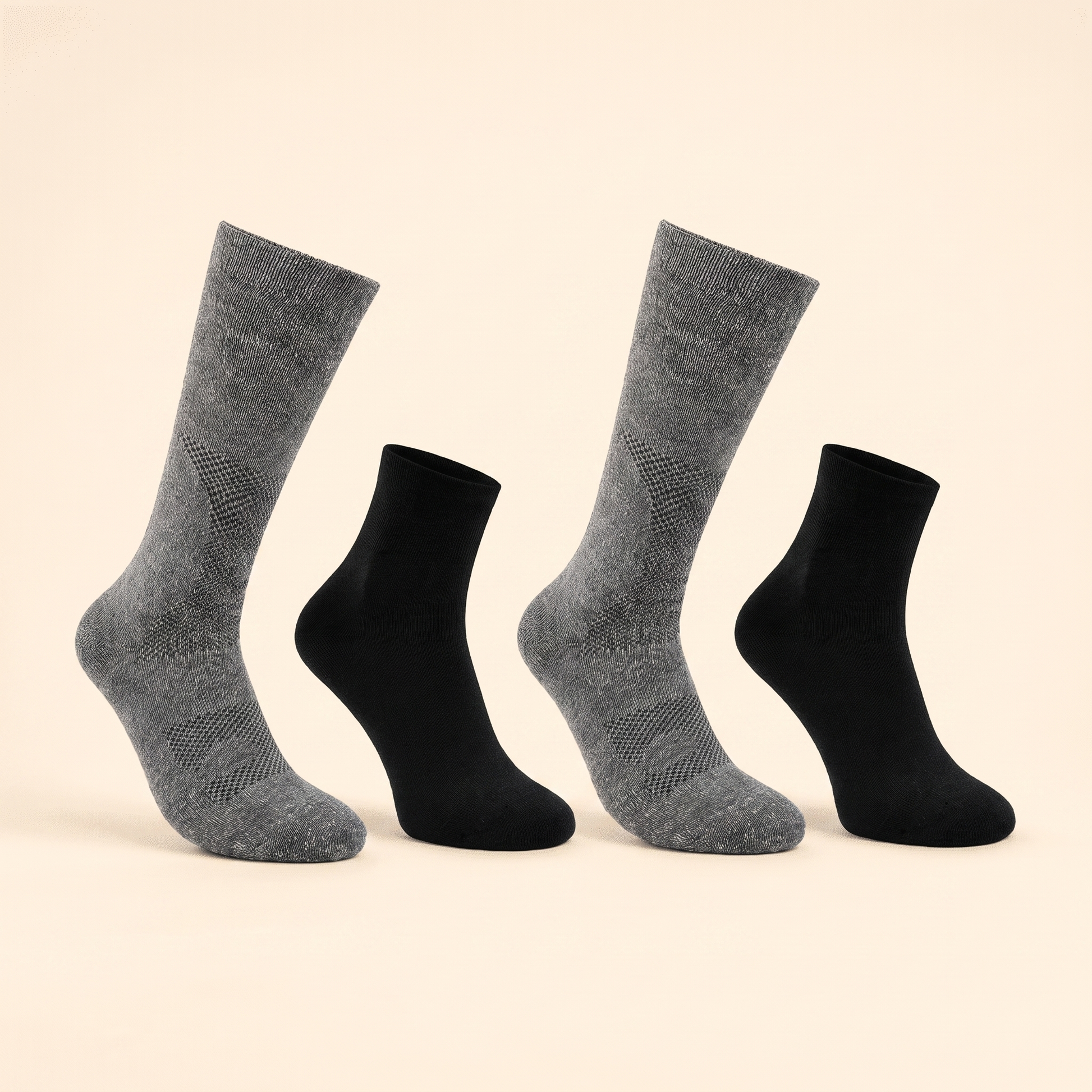 ALPACORE Trail Bundle - 2 hiking crew and 2 trail ankle alpaca socks
