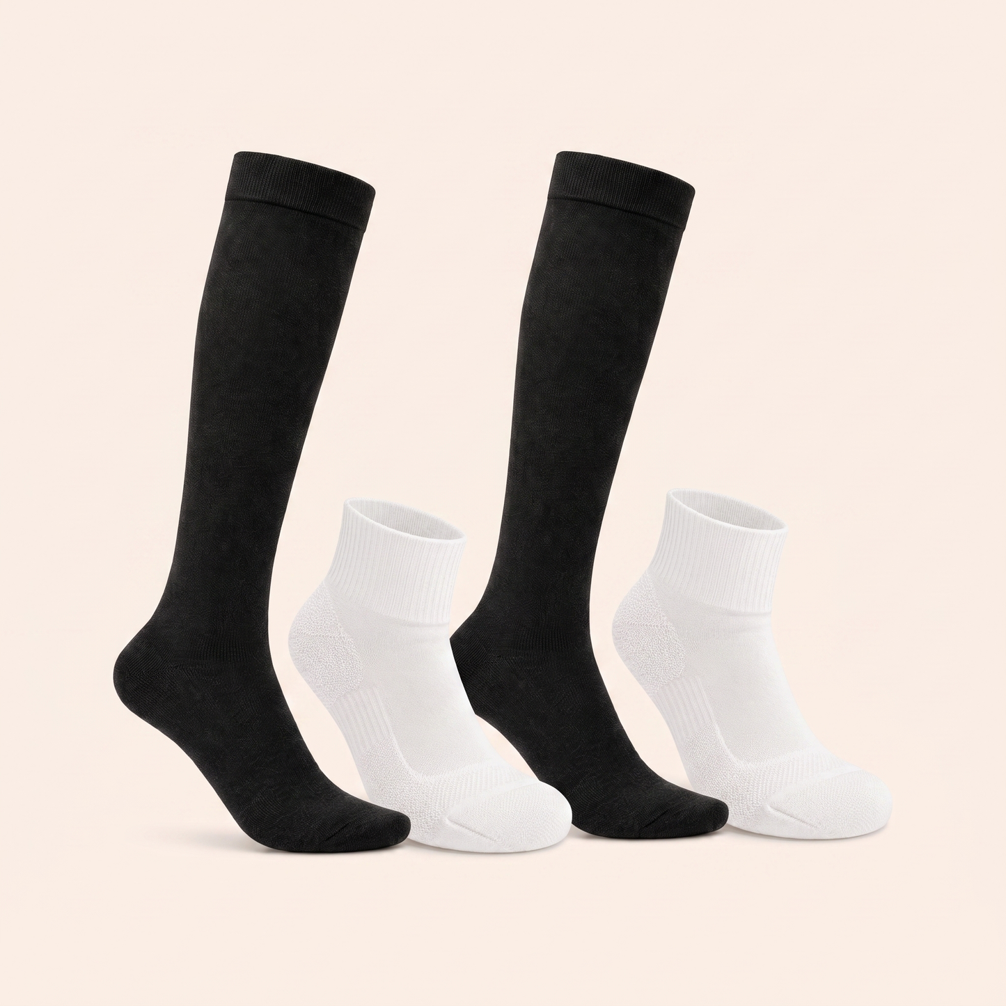 ALPACORE Compression Bundle - 2 knee-high and 2 ankle compression socks