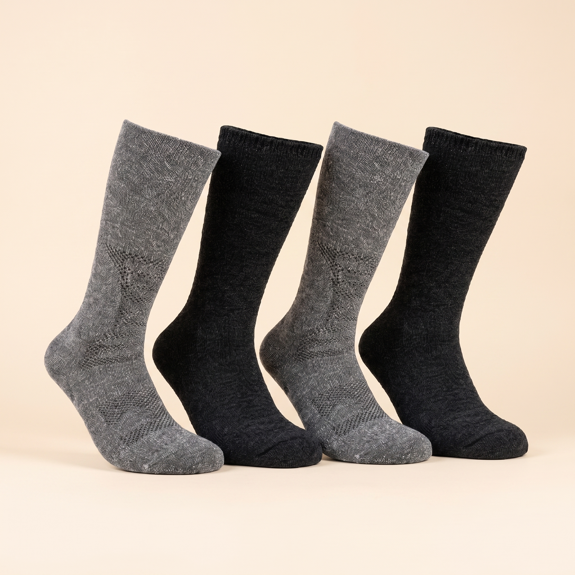 ALPACORE Boot Bundle - 4 pairs of heavy duty alpaca boot socks, two gray and two black