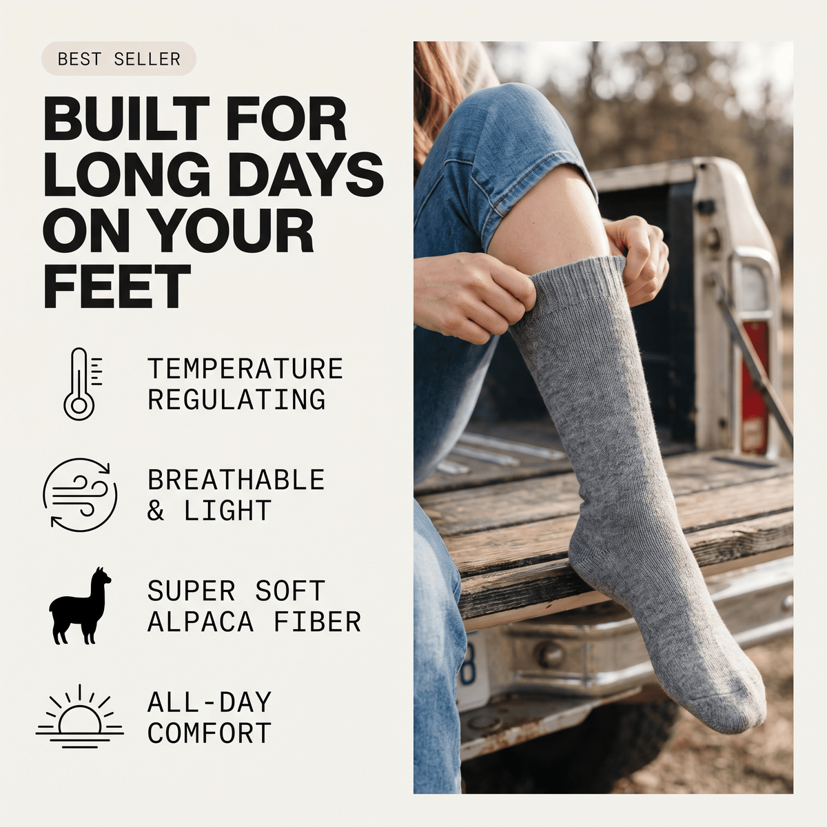 Built for long days on your feet - alpaca ski sock benefits