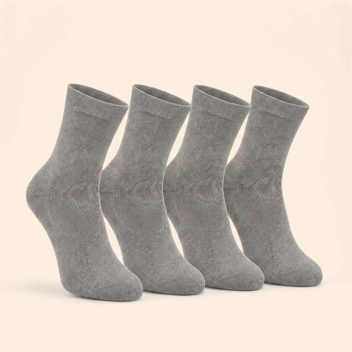 Crew Bundle All Gray - 4 pairs of heather gray alpaca crew socks