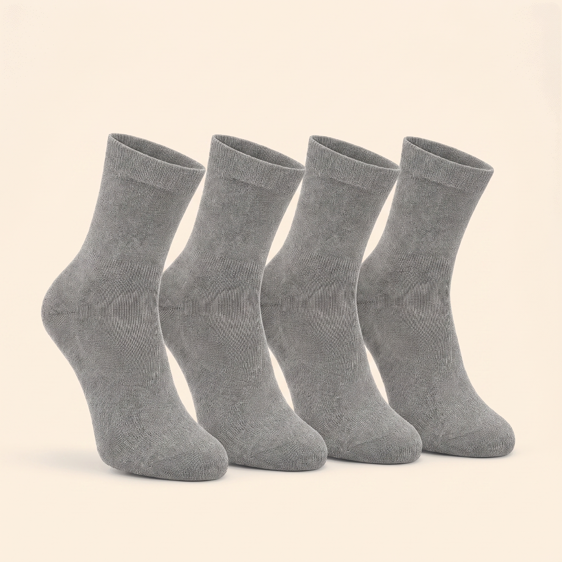 Crew Bundle All Gray - 4 pairs of heather gray alpaca crew socks