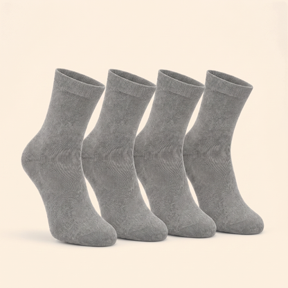 Crew Bundle All Gray - 4 pairs of heather gray alpaca crew socks